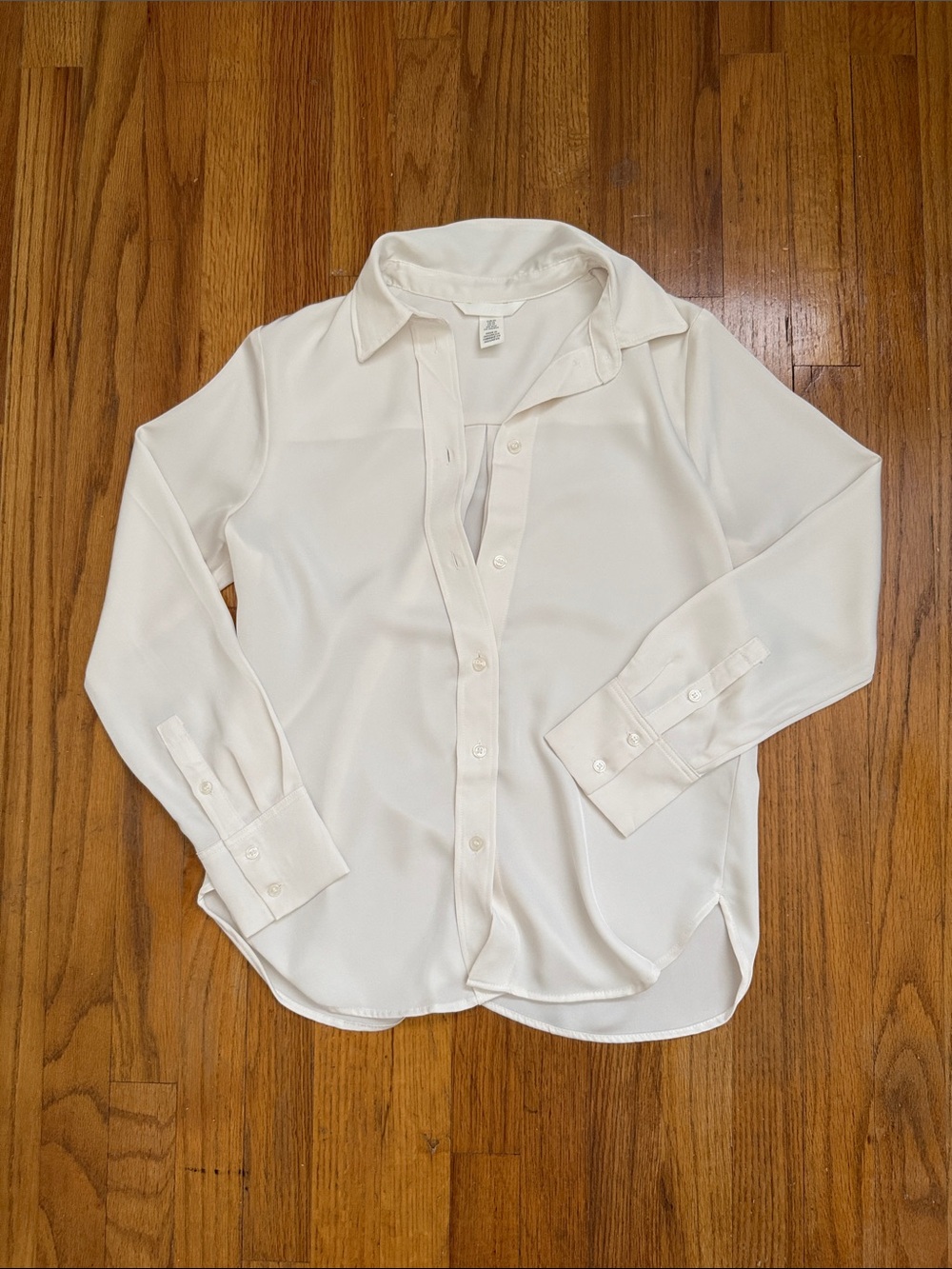 H&M Long white Button up Blouse